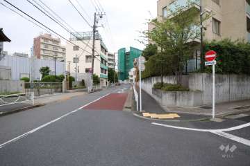 敷地西側の前面道路（南側から）