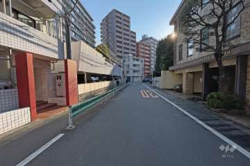 敷地南側の前面道路（西側から）