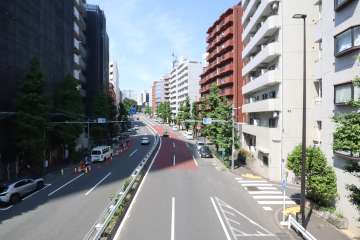 敷地西側の前面道路