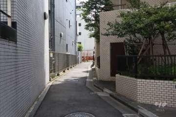 敷地南東側の前面道路(北東側から)