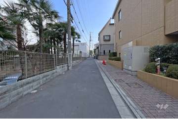 敷地北東側の前面道路（北西側から）