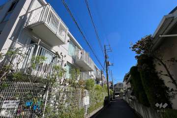 敷地南側の前面道路（西側から）