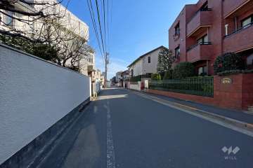 敷地北側の前面道路（西側から）