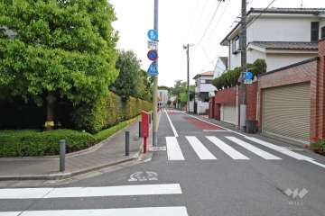 敷地西側の前面道路(北側から)