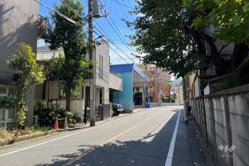 敷地の西側前面道路（北側から）