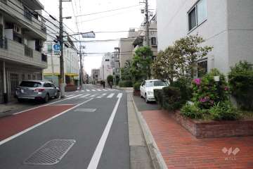 敷地北側の前面道路(東側から)