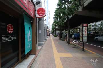 敷地南東側の前面道路(南西側から)