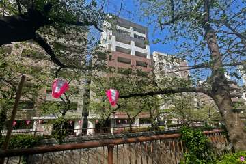 クオリア目黒大橋イーストの外観（南西側から）