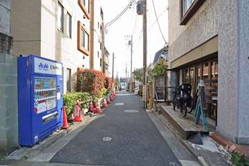 敷地東側の前面道路（北側から）