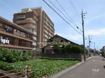 敷地南側は、田畑も点在するのどかな雰囲気の住宅地です。