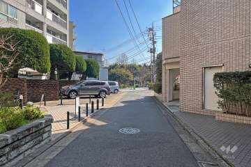 敷地南側の前面道路(西側から)