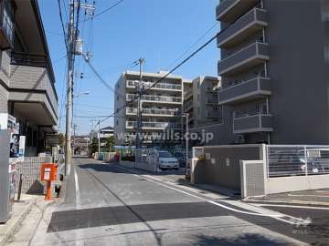 敷地西側の前面道路