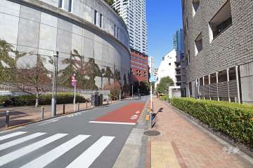 敷地西側の前面道路（南側から）