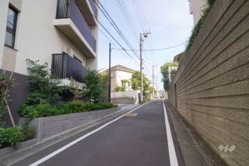 敷地東側の前面道路（北側から）