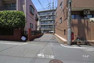 敷地南側の前面道路(南側から)