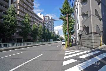 敷地北西側の前面道路