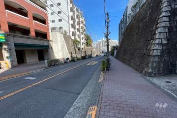 敷地北西側の前面道路（南西側から）