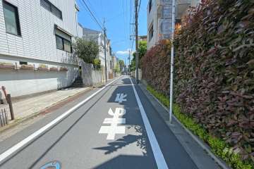 敷地東側の前面道路（北側から）