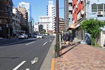 敷地北側の前面道路(西側から)