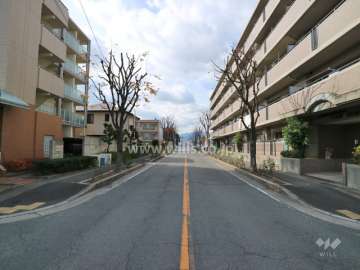 物件の南側前面道路(東側から)