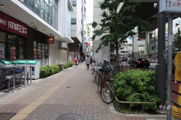 敷地南側の前面道路(西側から)