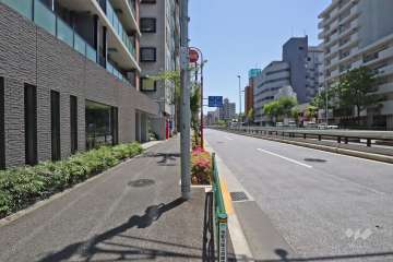 敷地南西側前面道路(南東側から)