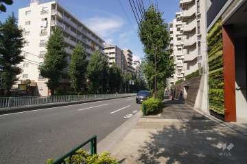 敷地北西側の前面道路（南西側から）