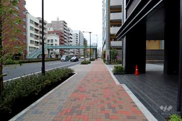 敷地西側の前面道路（南側から）