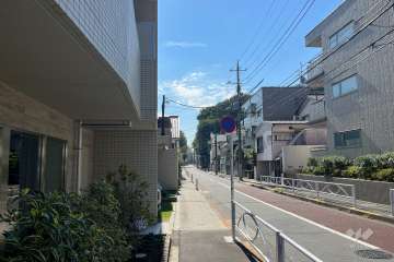 敷地の西側前面道路（北側から）