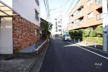 敷地西側の前面道路（南側から）