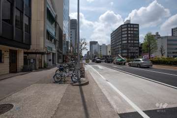 敷地西側の前面道路（北側から）
