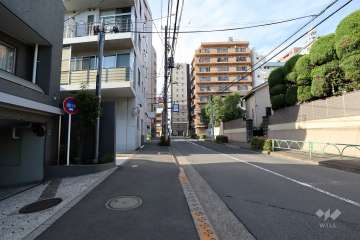 敷地の東側前面道路(南側から)