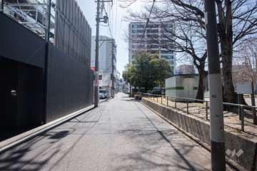 敷地西側の前面道路（北側から）