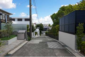 敷地北側の前面道路（西側から）