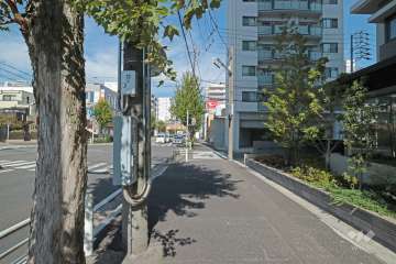 敷地西側の前面道路(南側から)