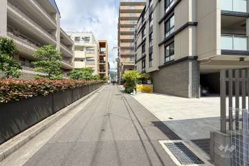 敷地西側の前面道路（南側から）