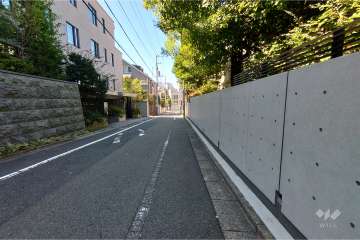 敷地南西側の前面道路（南東側から）