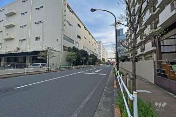 敷地東側の前面道路（北側から）