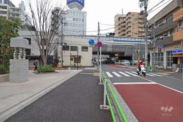 敷地北東側の前面道路（北西側から）