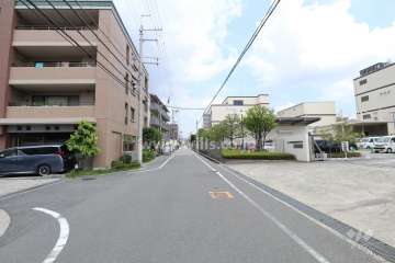 敷地東側の前面道路（南側から）