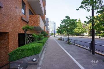 敷地北西側の前面道路（北東側から）