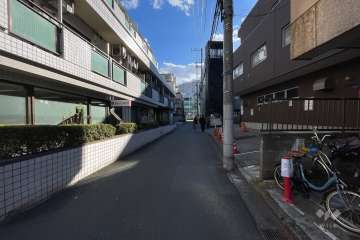 敷地の西側前面道路（北側から）