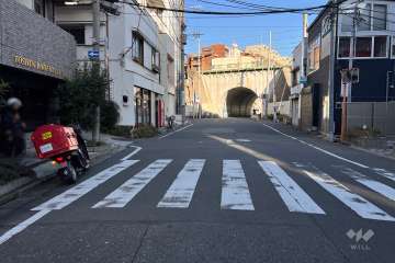 敷地南側の前面道路（西側から）