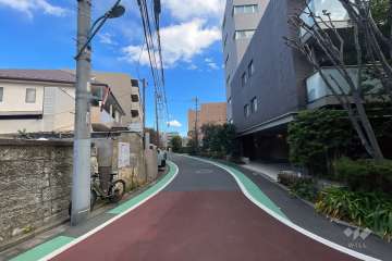 敷地の西側前面道路（南側から）