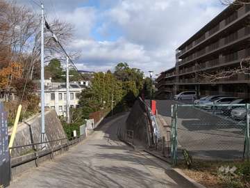 敷地北側には修道院があり、たいへん緑豊かです。