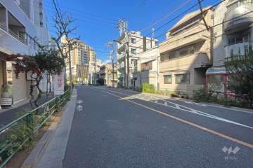 敷地の南側前面道路（西側から）