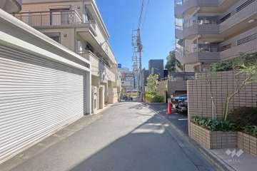 敷地北側の前面道路（西側から）