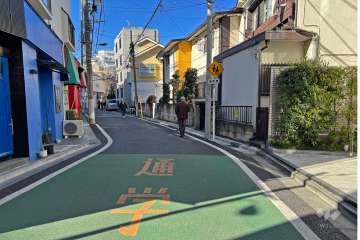 敷地の南側前面道路（東側から）