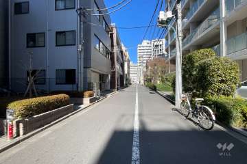 敷地の東側前面道路（南側から）