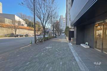 敷地北東側の前面道路（北西側から）
